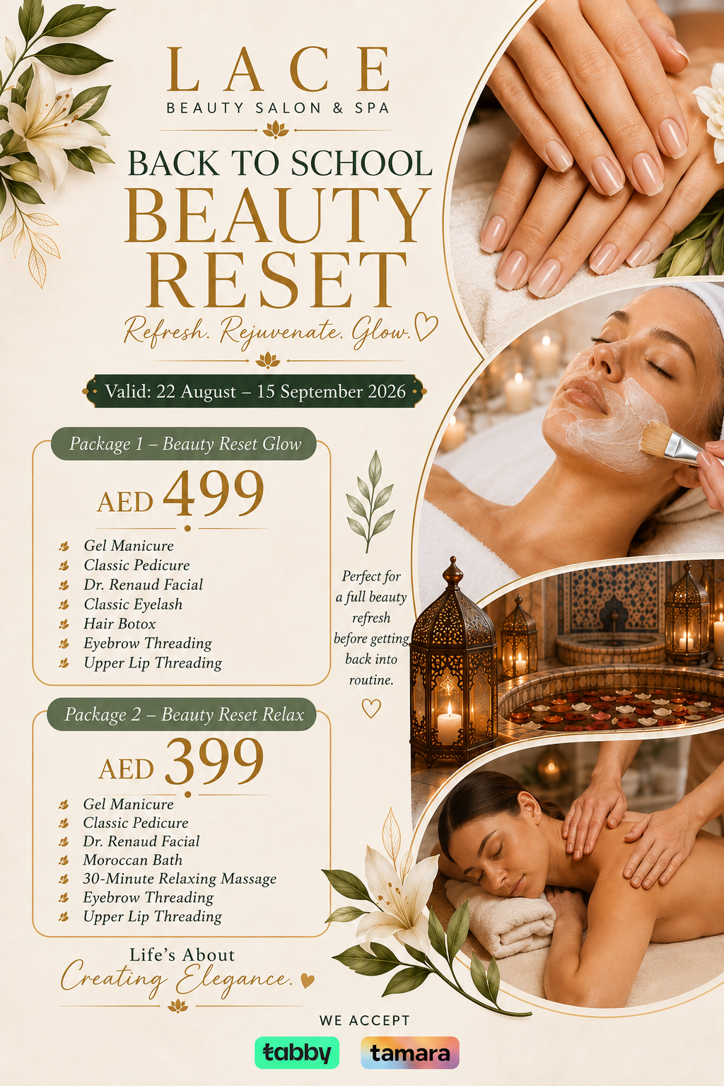 LACE Back to School Beauty Reset promotion