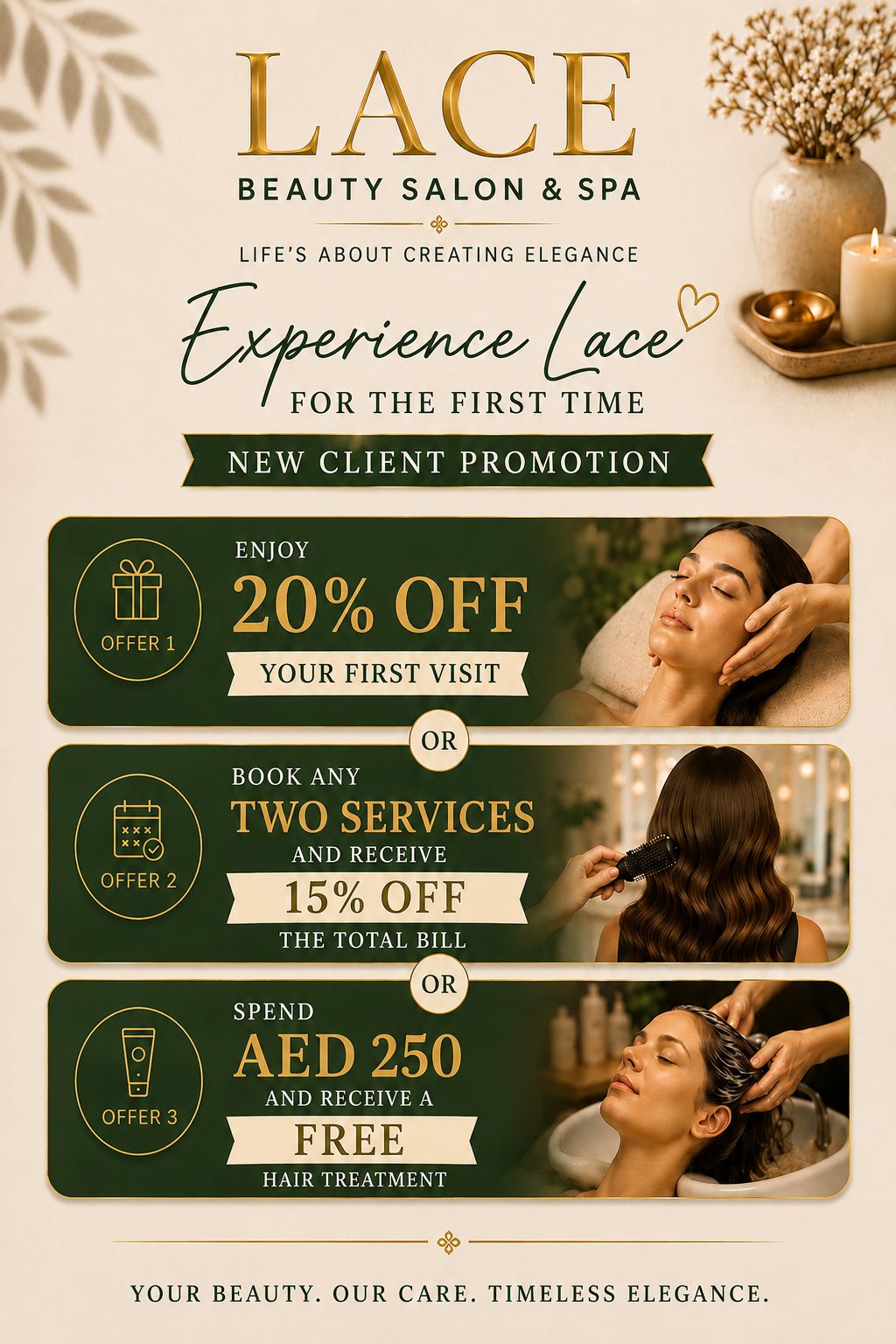 LACE new client promotion — 20% off first visit