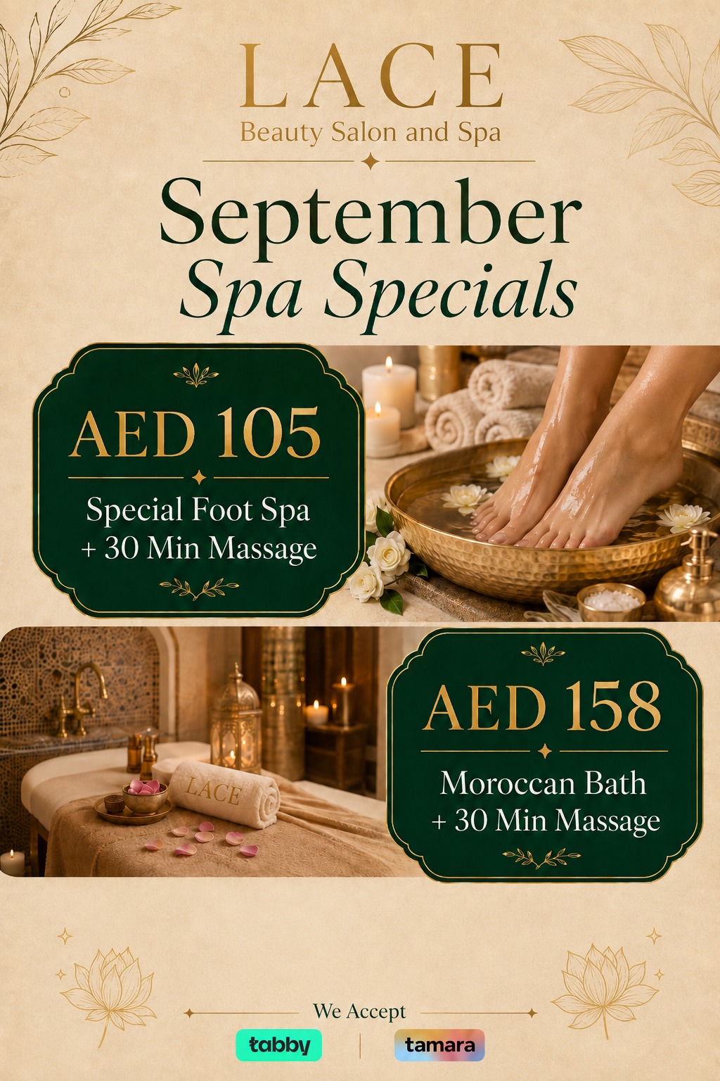 LACE September Spa Specials